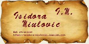 Isidora Miulović vizit kartica
